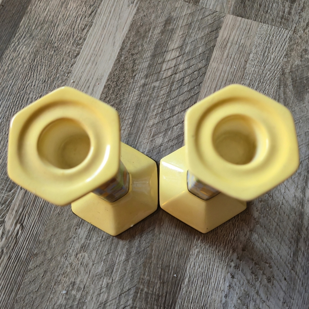 Tuscan 1920s Art Deco 450.A Antique Fruit Taper Holders Made in England Pair - Picture 10 of 12